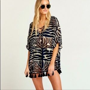 Show Me Your Mumu Zebra Print Tennessee Tassel Tunic XS